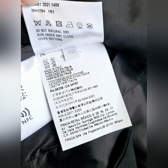 Wool Black and White Cropped Blazer - Picture 7 of 7